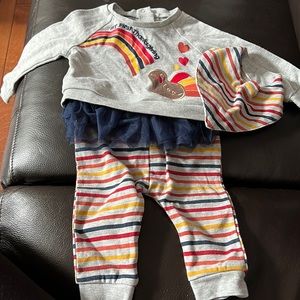 6-9 month - First Thanksgiving - baby girl matching outfit